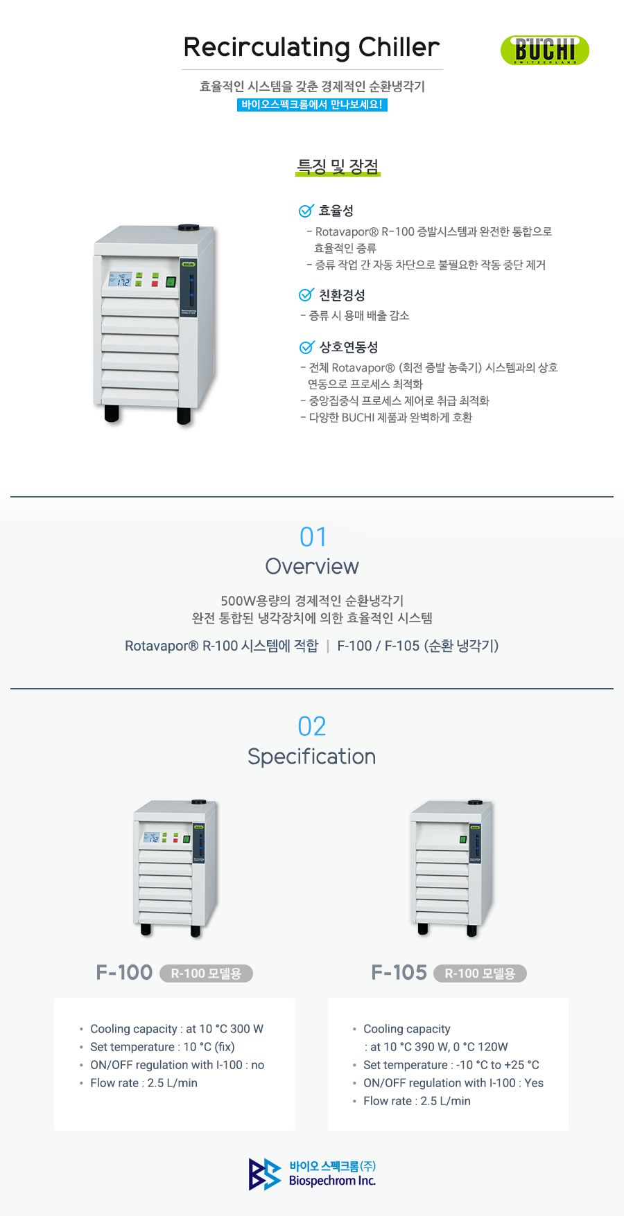 Buchi 순환 냉각기 Recirculating Chiller