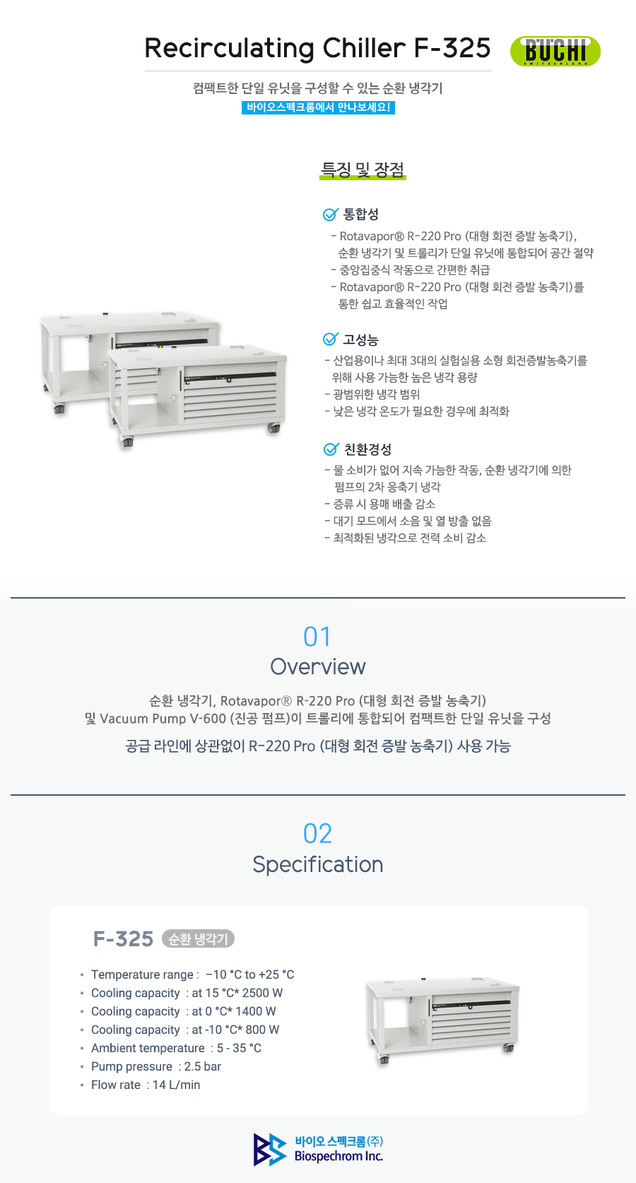 Buchi 순환 냉각기 Recirculating Chiller