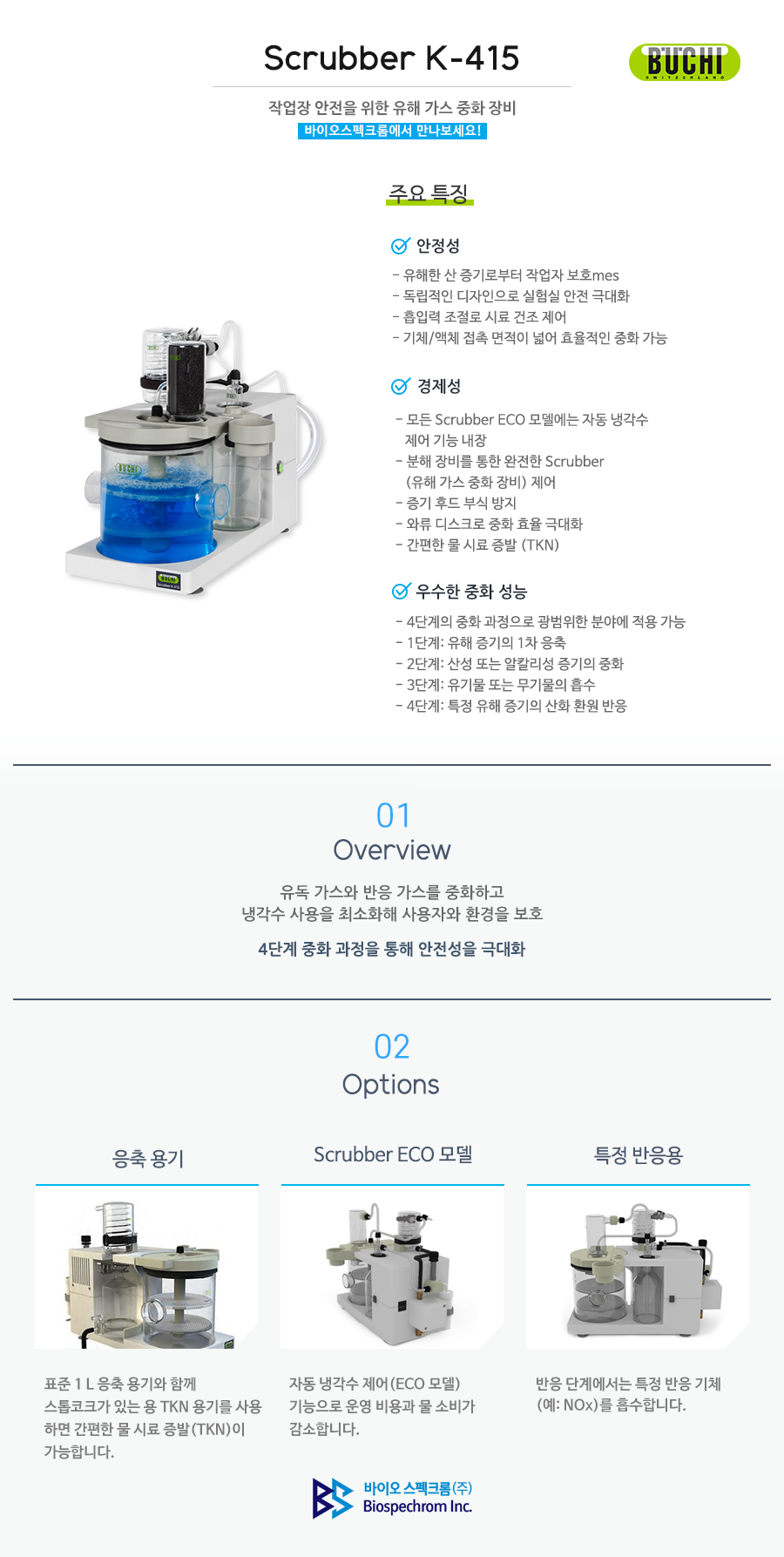 Buchi 유해 가스 중화 장비 Scrubber